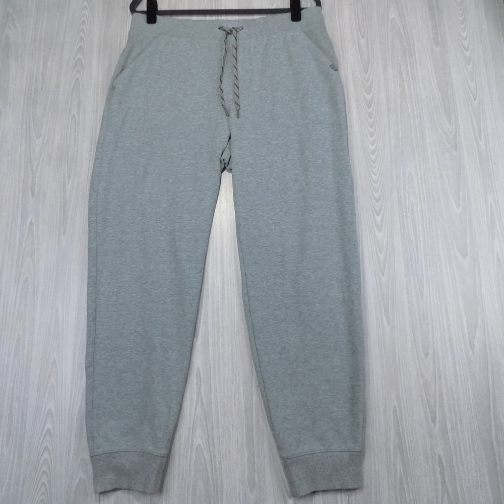 L.L.Bean Comfort Camp Sweatpants Joggers Mens L 32 Gray Knit Drawstring EUC